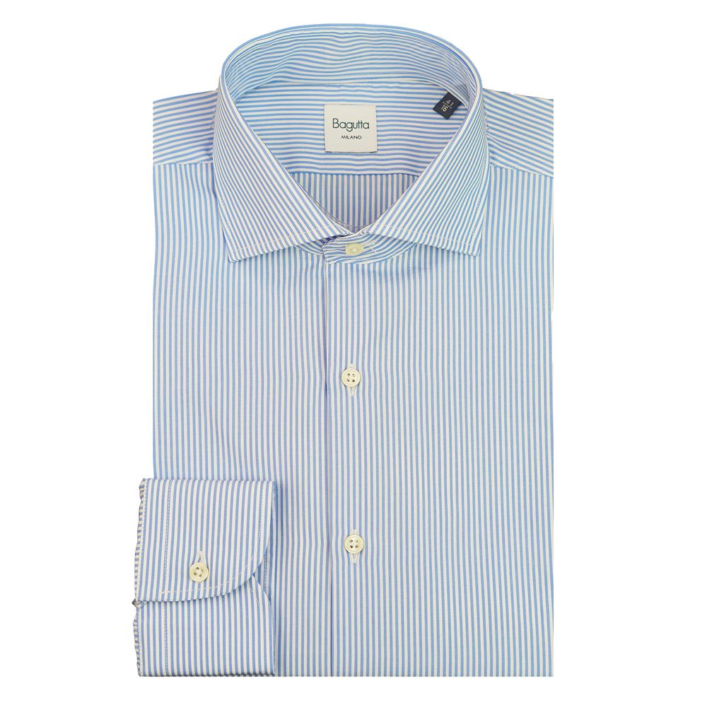 Bagutta light blue cotton shirt for men